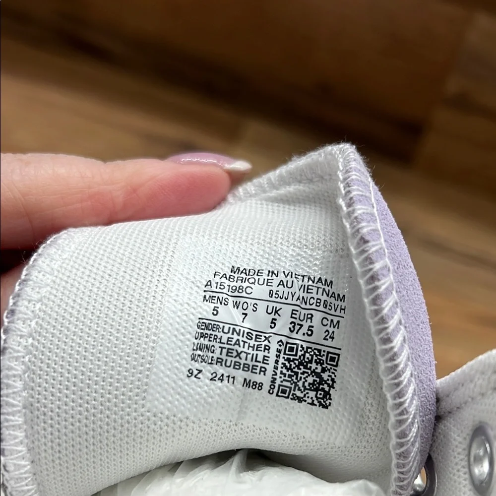 Converse Purple and White High-Top Sneakers